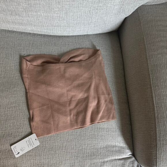 Tan ribbed crop top croptop - Picture 2 of 2